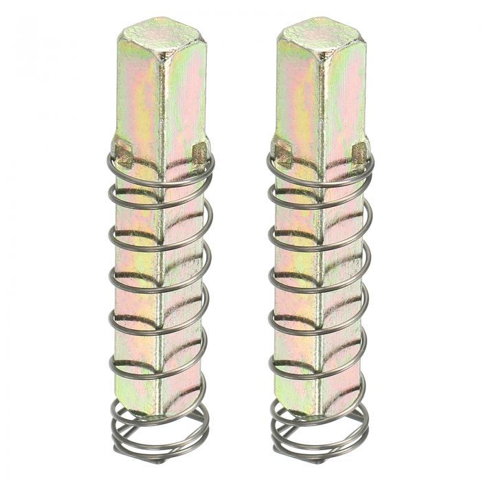uxcell スクエアドアノブスピンドル50x8mm 圧縮バネ付き 2個入り スペアドアハンドルスピンドルバー カ..