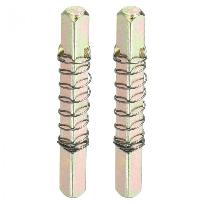 uxcell スクエアドアノブスピンドル80x8mm 圧縮バネ付き 2個入り カーボン鋼製 ほとんど モルタイスタ..