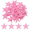 uxcell 33個 星アイロンパッチ 小さな星刺繍パッチ アップリケ パッチ DIY クラフト 服修理 バッグ 帽子 装飾 ピンク