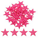 uxcell 33個 星アイロンパッチ 小さな星刺繍パッチ アップリケ パッチ DIY クラフト 服修理 バッグ 帽子 装飾 ダークピンク