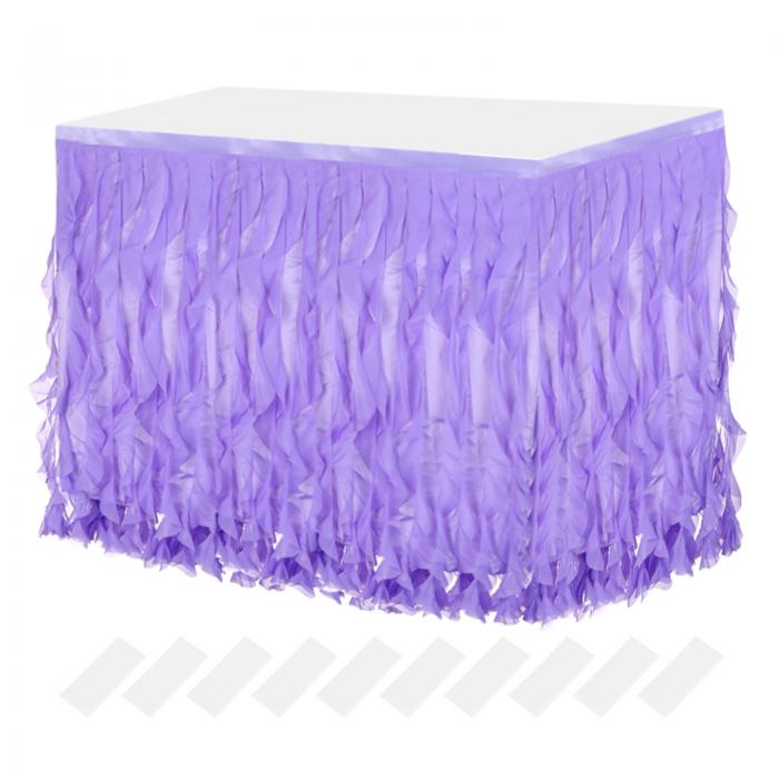 uxcell ちゅちゅテーブルスカート 長方形テーブル用 チュール カーリー ウィロー テーブルスカート フ..