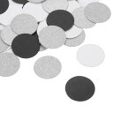 uxcell グリッターラウンド紙 吹雪切り抜き紙 円形切り抜き 結婚式 誕生日パーティー テーブルボード 壁飾り用 直径3 cm 黒 & シルバー & ホワイ...