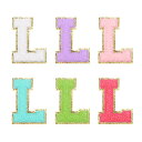 uxcell 6個のセルフアドヒーシブチェニールレターLパッチグリッター金エッジ刺繍パッチアイロンアップリケクロージングバッグラップトップ電話ケース用 マルチカ...