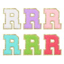 uxcell 6個のセルフアドヒーシブチェニールレターRパッチグリッター金エッジ刺繍パッチアイロンアップリケクロージングバッグラップトップ電話ケース用 マルチカ...