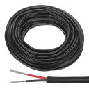 uxcell レッド黒ワイヤー2ピン延長ケーブルコード電線24 AW G並列ワイヤー酸素フリー銅66フィート長さLEDストリップライト用