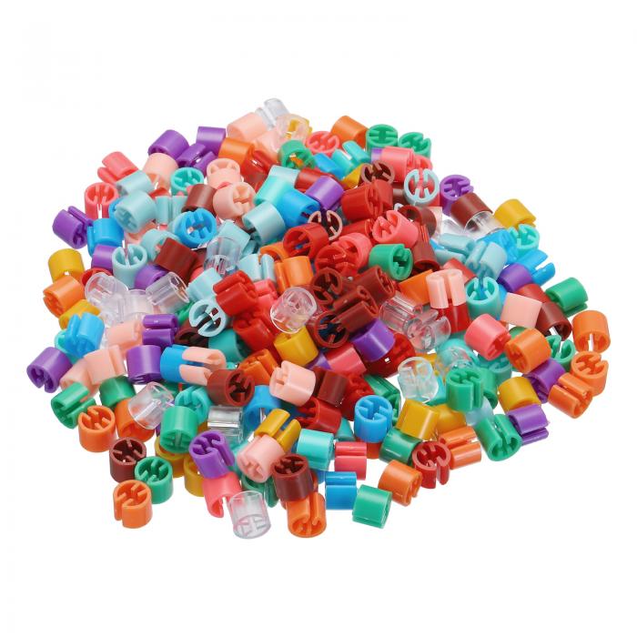 uxcell 衣類ハンガーマーカー空ホワイトタグ 3.5mmロッドに適合 ガーメントカラーコーディング レッド 12 マルチカラー 400個