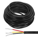 uxcell レッド黒黄色ワイヤー3ピン延長ケーブルコード電線18 AW G並列ワイヤー酸素フリー銅49フィート長LEDストリップライト用