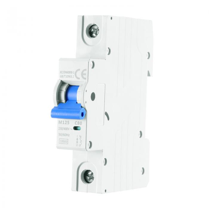 uxcell 1個 ミニチュアサーキットブレーカー 1P 80A AC 230/400V M125 DINレールマウント切断スイッチ ..