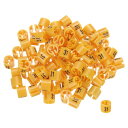 uxcell 衣類ハンガーマーカーナンバー31 タグ 3-5mm ロッド用 オレンジ 色分け 100個入り