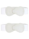 Allegra K 2Pcs Interlock 8-shaped Buckle Elastic Faux Leather Stretch Waist Belt...