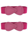 Allegra K 2Pcs Interlock 8-shaped Buckle Elastic Faux Leather Stretch Waist Belt...