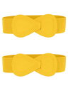 Allegra K 2Pcs Interlock 8-shaped Buckle Elastic Faux Leather Stretch Waist Belt...