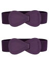 Allegra K 2Pcs Interlock 8-shaped Buckle Elastic Faux Leather Stretch Waist Belt...