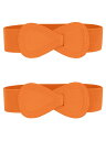 Allegra K 2Pcs Interlock 8-shaped Buckle Elastic Faux Leather Stretch Waist Belt...