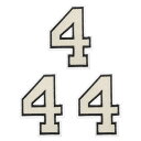 PATIKIL アイロンで付ける数字パッチ3個入りシェニール数字パッチジーンズ衣類バッグ帽子シャツクラフト修理用刺繍パッチ白い数字4