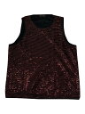 Lars Amadeus スパンコール タンクトップ クルーネック ノースリーブ シャイニー メタリック ベスト パーティー クラブ メンズ レッド 2XL