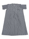 Lars Amadeus メンズ ストライプ柄 ナイトシャツ 半袖 ボタンダウン スリープシャツ Vネック ストライプ ナイトガウン ブラック 2XL