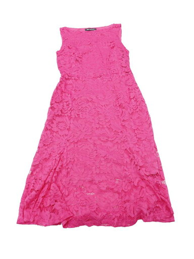 Allegra K レディース レースドレス ボートネック ノースリーブ イブニング シースドレス ホットピンク XS Allegra K レディース レースドレス ボートネック ノースリーブ イブニング シースドレス ホットピンク XS