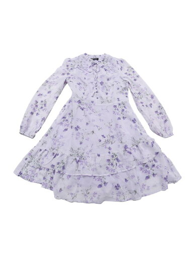 Allegra K 夏 ミニドレス 花柄ワンピース レイヤード Vネック セミシアー 長袖 シフォン レディース ライトパープル L Allegra K 夏 ミニドレス 花柄ワンピース レイヤード Vネック セミシアー 長袖 シフォン レディース ライトパープル L