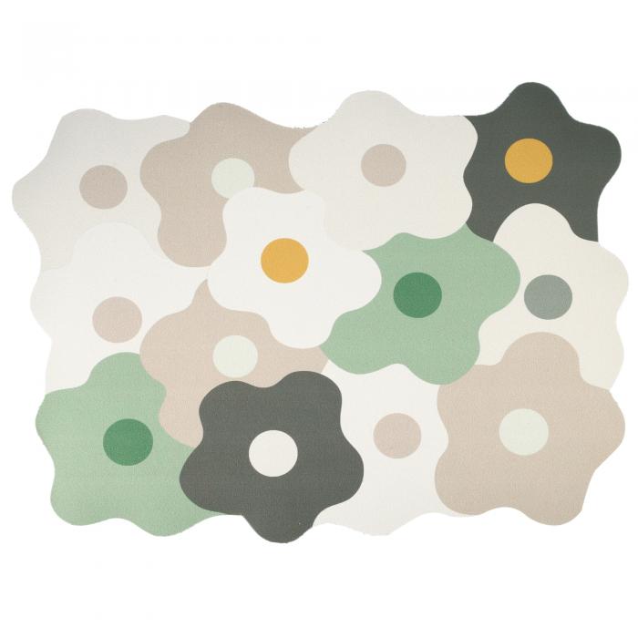 CAPASTEC 水切りマット 速乾吸水マット 食器乾燥マット 丸めて収納 皿置き 可愛い 柔らかい 滑り止め 1枚 緑 白