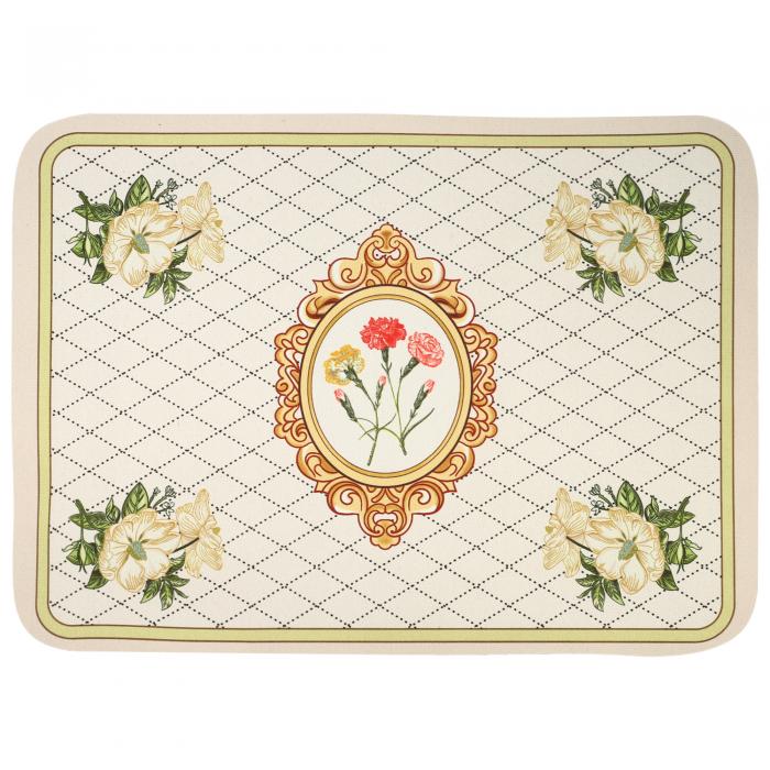 CAPASTEC 水切りマット 速乾吸水マット 食器乾燥マット 丸めて収納 皿置き 可愛い 柔らかい 滑り止め ベージュ