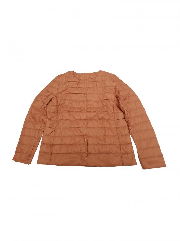 Allegra K レディース パファージャケット 軽量 ボタンダウン パッカブル 長袖コート ライトレッド XS