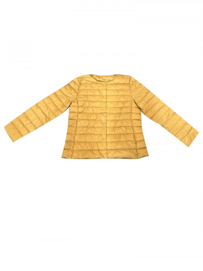 Allegra K レディース パファージャケット 軽量 ボタンダウン パッカブル 長袖コート ブラウン S