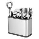 uxcell キッチン用品ホルダー ステンレススチール 四角 仕切り収納 調理器具ホルダー キャディ 食器 カウンタートップオーガナイザー 4コンパートメント ...