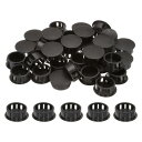 uxcell 50個のナイロンプラスチックホールプラグ 4/5"(20mm)丸ドリルねじ穴プラグカバー ノックアウトロック プラスチックプラグインサートエンドキャップ キッチンキャビネット家具用 黒
