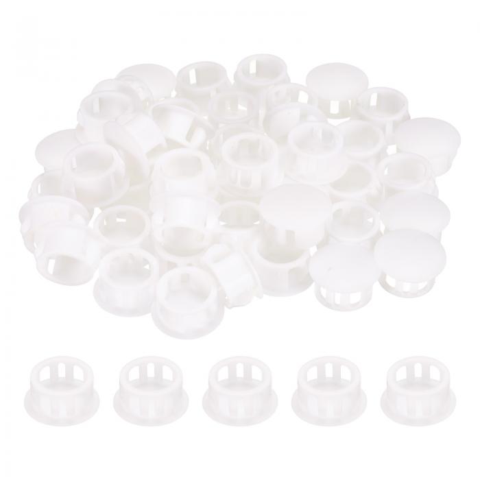 uxcell 100個のナイロンプラスチックホールプラグ 3/5"(16mm)丸ドリルねじ穴プラグカバー ノックアウト..