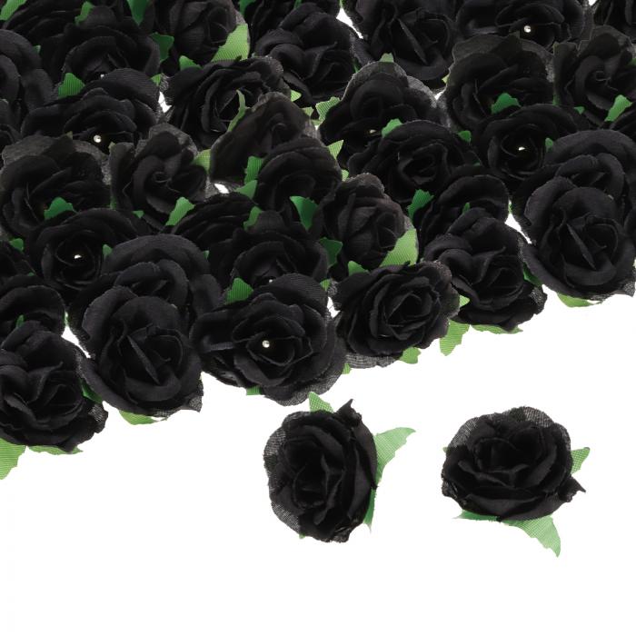 uxcell 100個の人工バラの花のヘッド 1.2"シルクフェイクバラのヘッドミニバラ人工花の大量DIYウェディ..