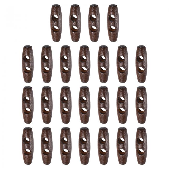 uxcell 25個 木製トグルボタン30mm / 1.2