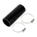 X AUTOHAUX 内径42mm 長さ127mm 0度 ブラック カー 耐熱 シリコンホース ホースバンド付き 4層強化 ブレーキホース ダクトホース カーエ...