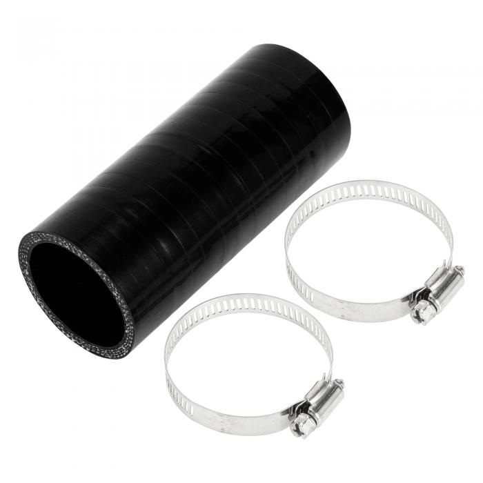 X AUTOHAUX 内径45mm 長さ127mm 0度 ブラック カー 耐熱 シリコンホース ホースバンド付き 4層強化 ブレーキホース ダクトホース カーエキゾースト インテークパイプ インタークーラーパイプ クーラントホース ラジェーターホース 冷却 接続ホース 1セット