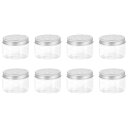 uxcell 8個のアルミ製ふた付き空き缶 4oz/120ml 円形空きメタル缶 詰め替え可能なスパイス容器 プラスチックジャー サンプル用エアフレッシュナーキャンドル 旅行用収納