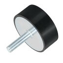 uxcell M10スレッドラバーマウント 振動アイソレータ スタッド付き円筒形ショックアブソーバー60 x 25mm