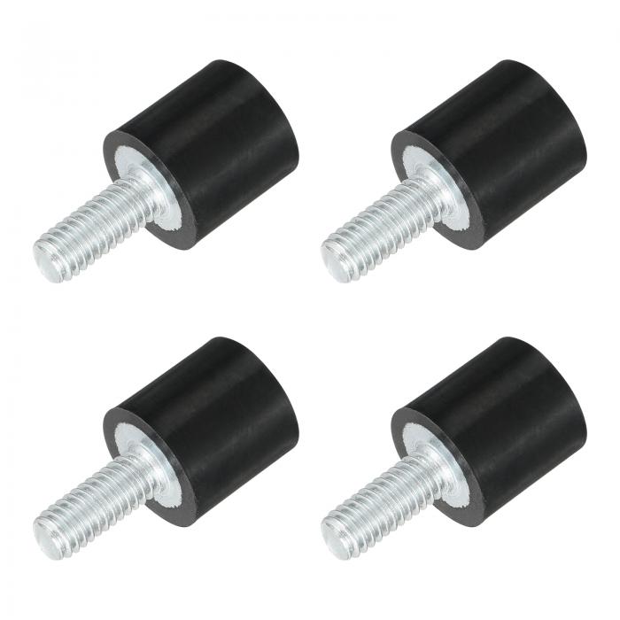 uxcell M4スレッドラバーマウント 振動アイソレータ スタッド付き円筒形ショックアブソーバー 10 x 10m..