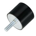 uxcell M12スレッドラバーマウント 振動アイソレータ スタッド付き円筒形ショックアブソーバー60 x 50mm