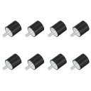 uxcell M10スレッドラバーマウント 振動アイソレータ スタッド付き円筒形ショックアブソーバー 40 x 40mm 8個