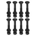 uxcell キャリッジボルトキット 丸頭角首ネジ キャリッジボルトネジセット ワッシャーとナット付き 炭素鋼黒色酸化物 固定用アクセサリー用 M10 x 70...