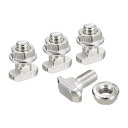 uxcell M8x16mm TスロットドロップインボルトおよびM8六角フランジナットセット 20セット槌ヘッドTボルトTシェイプスタッドスライディングスクリュ...
