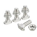 uxcell M8x25mm TスロットドロップインボルトとM8六角フランジナットセット 30セット槌ヘッドTボルトT字スタッドスライディングスクリュー 45シ...