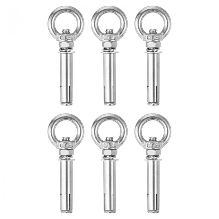 uxcell リングリフティング拡張アイボルト 6個M8x70mm 304ステンレス鋼拡張ボルトアイリング付きコンク..