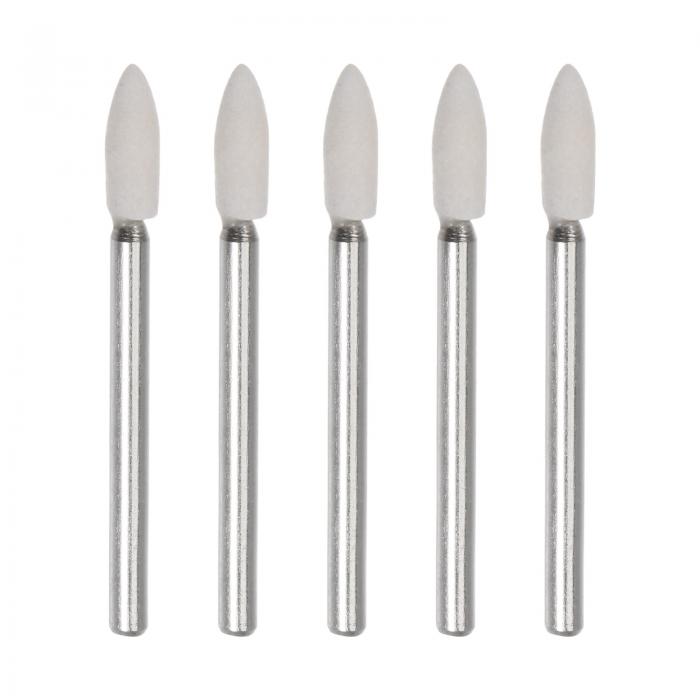 uxcell 5個のウールフェルト取り付けマンドレル装飾4mmヘッド1/8インチシャンク円錐研磨ビットバー フ..