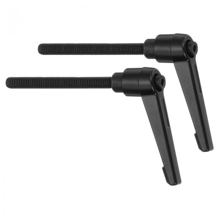 uxcell 2個 M6 x 60mm 調節可能なノブ ハンドル 雄ねじ プッシュボタン ラチェット クイックリリース ロック 回転ボルト 旋盤機械用 黒