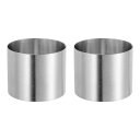 uxcell 2個セットの丸いケーキリング 直径6cm×高さ5cm シームレスなステンレス製ペストリー ムース デザートリング ミラーコーティング ベーキング ...