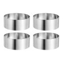 uxcell 4個セット 丸いケーキリング 5 x 2