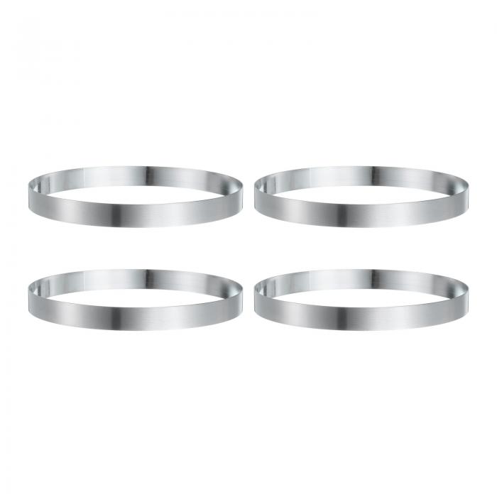 uxcell 4個セット 丸いケーキリング 19cm x 2cm シームレスなステンレス製ペストリー ムース デザート..