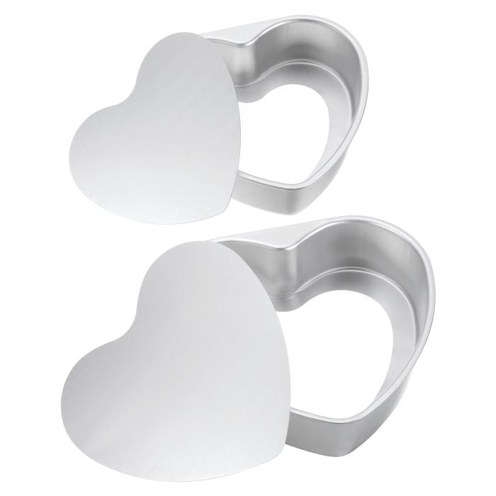 uxcell 取り外し可能な底付きハート型ケーキ型 8