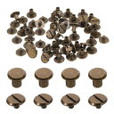 uxcell 30セット m4 x 6mm シカゴねじ 金属 スロットドヘッド バインディング スクリュー ポスト ネイル リベット スタッド スクリュー リベ...